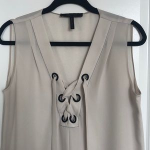 BCBGMAXAZRIA Lace Up Sleeveless Blouse